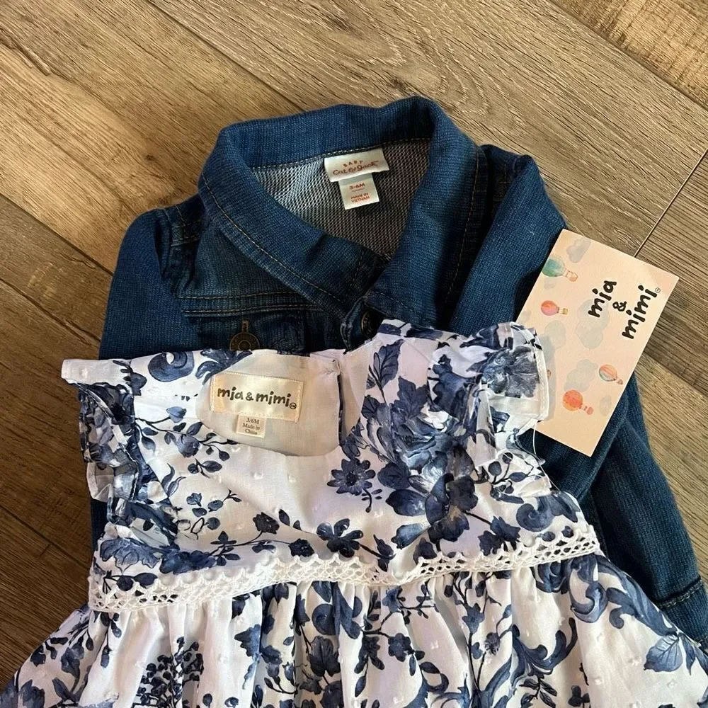 Mai & Mimi floral dress & jacket size 3/6m